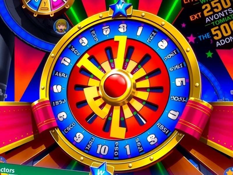 Wheel of Fortune Online Game Interface with Virtual Wheel