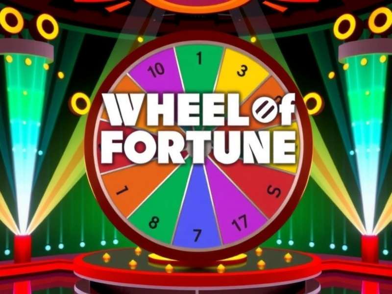 Wheel of Fortune bonus puzzle wheel spinning with lights