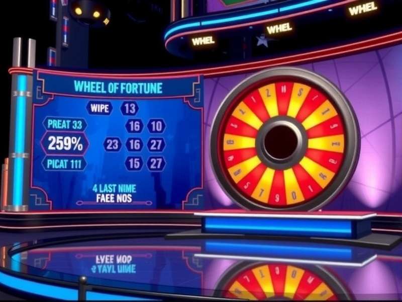 Wheel of Fortune PS4 gameplay screenshot showing puzzle wheel