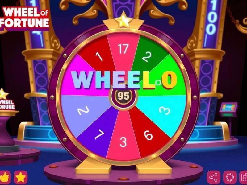 Screenshot of the free online Wheel of Fortune game interface showing the wheel and puzzle board
