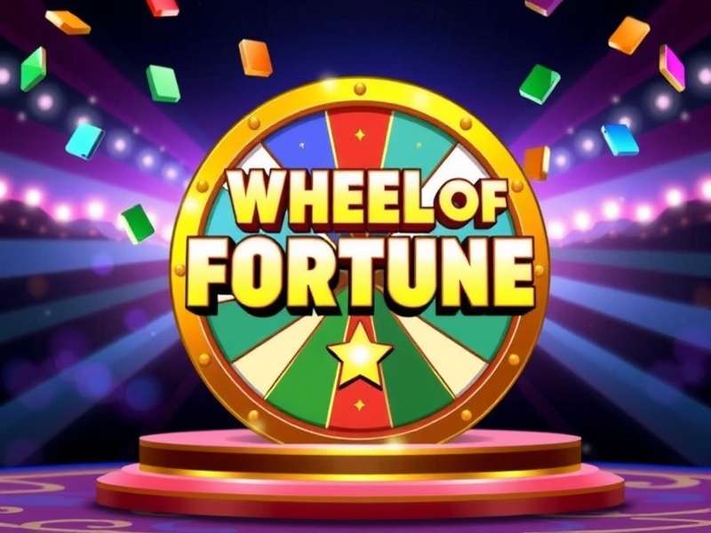 Colorful spinning wheel of fortune game close-up