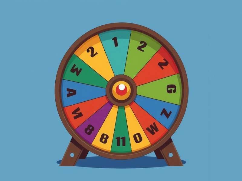 A colorful spinning wheel of fortune with prizes and segments