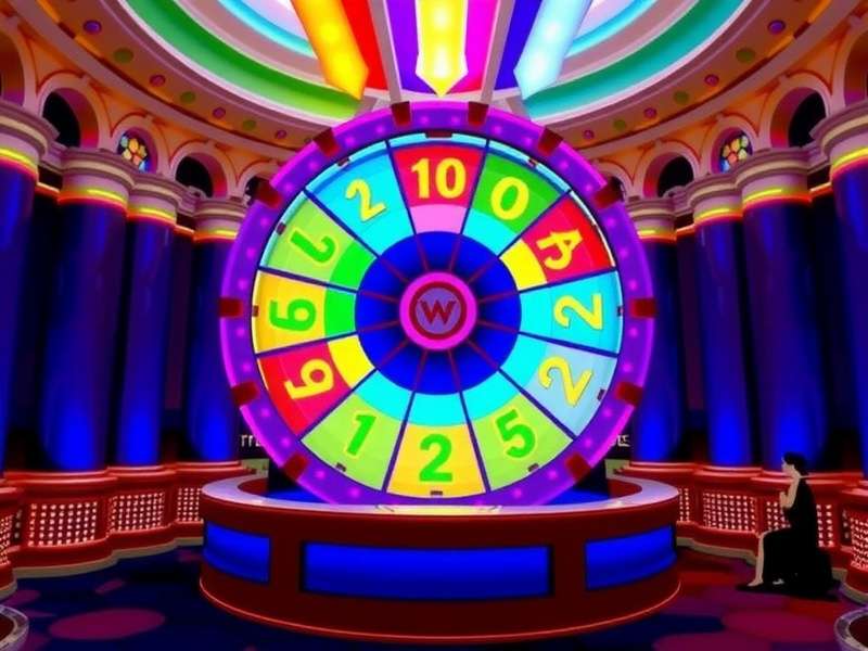 Modern digital wheel of fortune interface glowing with lights