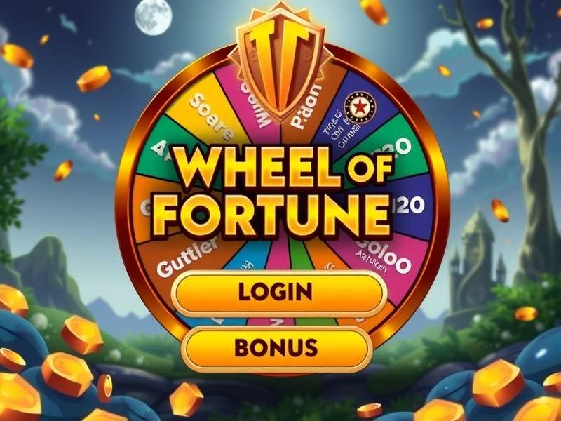 Wheel of Fortune game wheel with colorful segments and lights