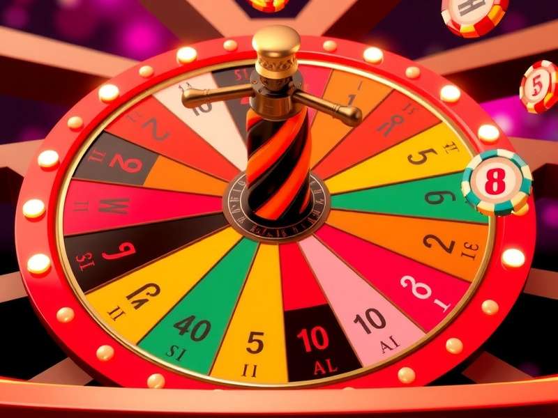 Colorful spinning wheel with prizes