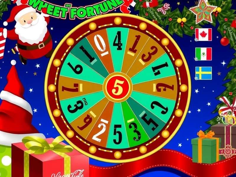 Wheel of Fortune Secret Santa Giveaway featuring holiday-themed wheel and prizes