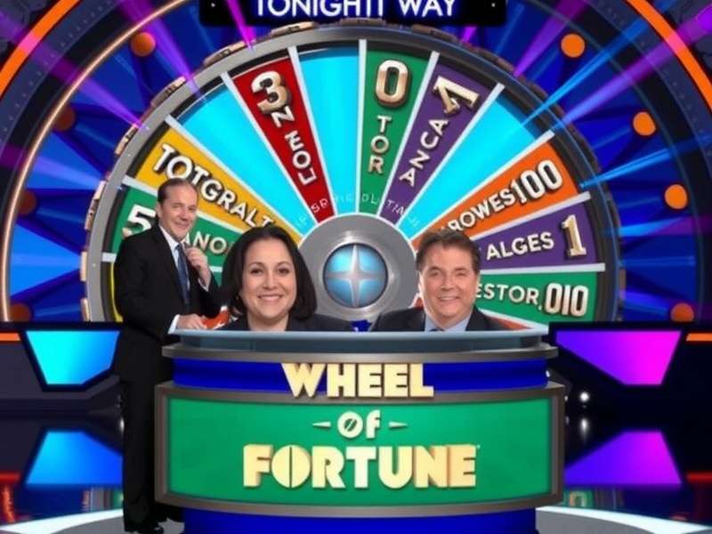 Celebrity Wheel Of Fortune Tonight show set with glowing wheel
