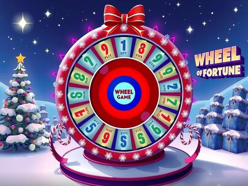 Festive Christmas wheel with lights and decorations