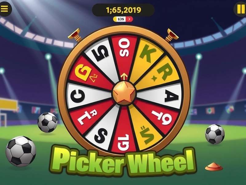 Close-up of a colorful prize wheel spinner in motion