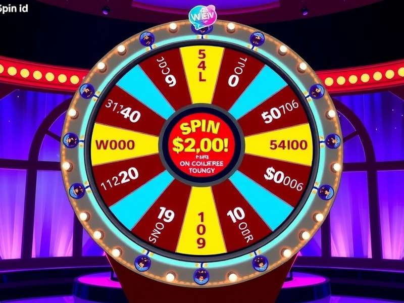 Wheel Of Fortune spinning wheel with bright lights