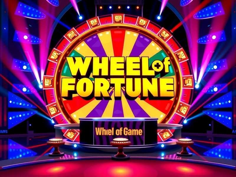 CBS Wheel of Fortune set with host Pat Sajak and the famous wheel