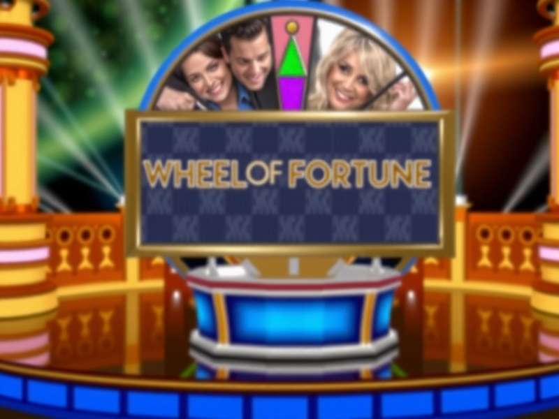 Close-up of a colorful game show wheel with neon lights