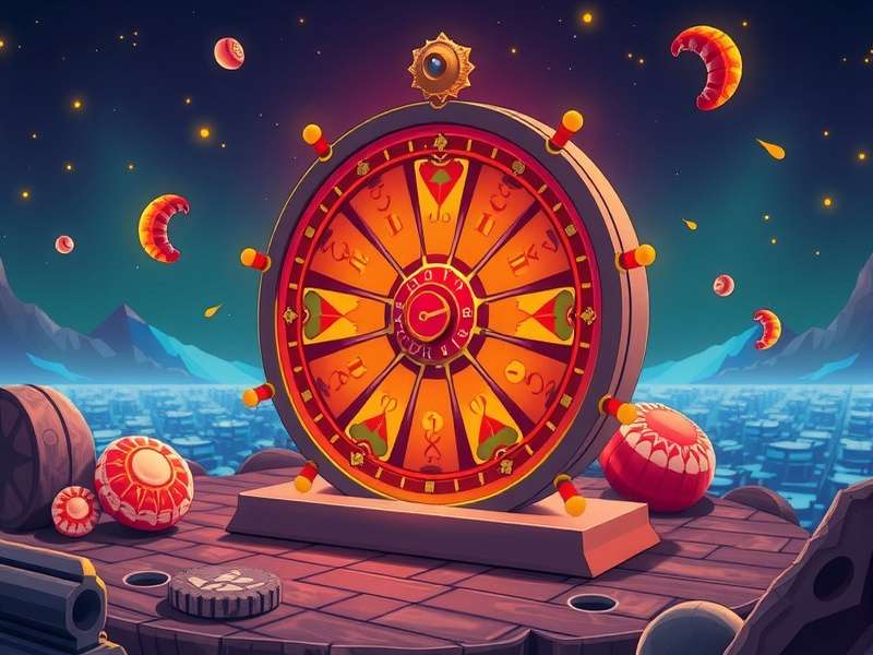 The iconic Wheel of Fortune studio set with the giant puzzle board and spinning wheel