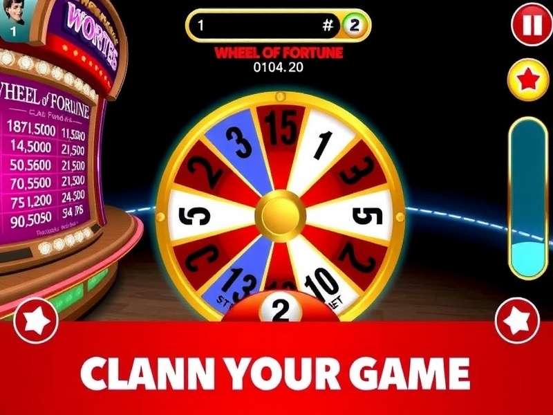 Colorful spinning wheel of fortune game close-up