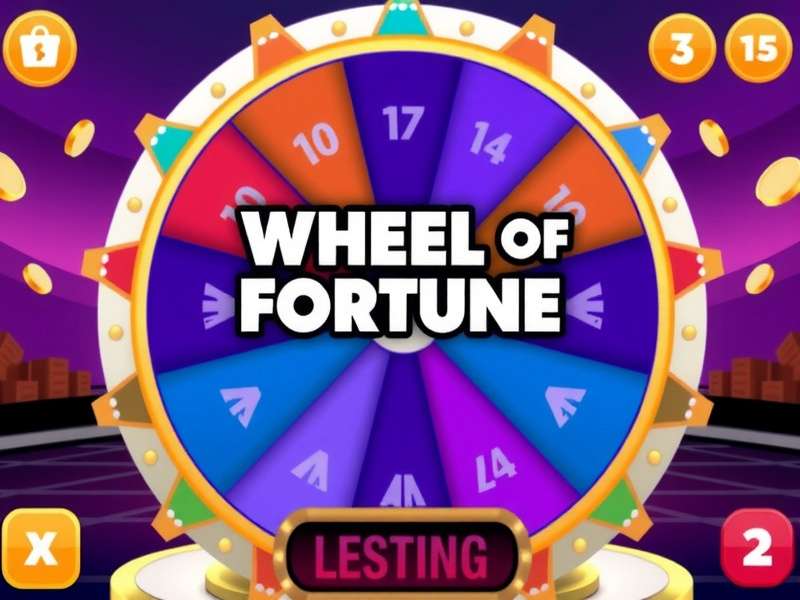Wheel Of Fortune game show stage with the iconic spinning wheel and puzzle board