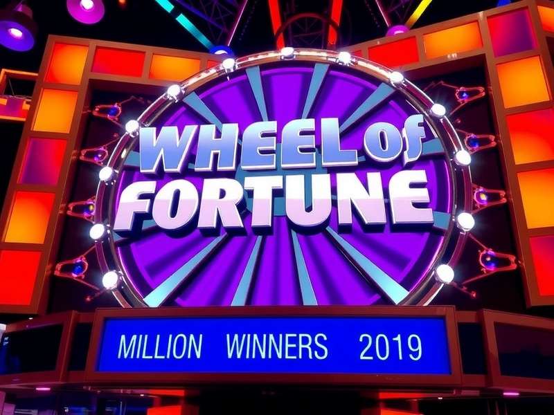 Wheel Of Fortune Million Dollar Winners celebrating on stage with confetti and the iconic wheel
