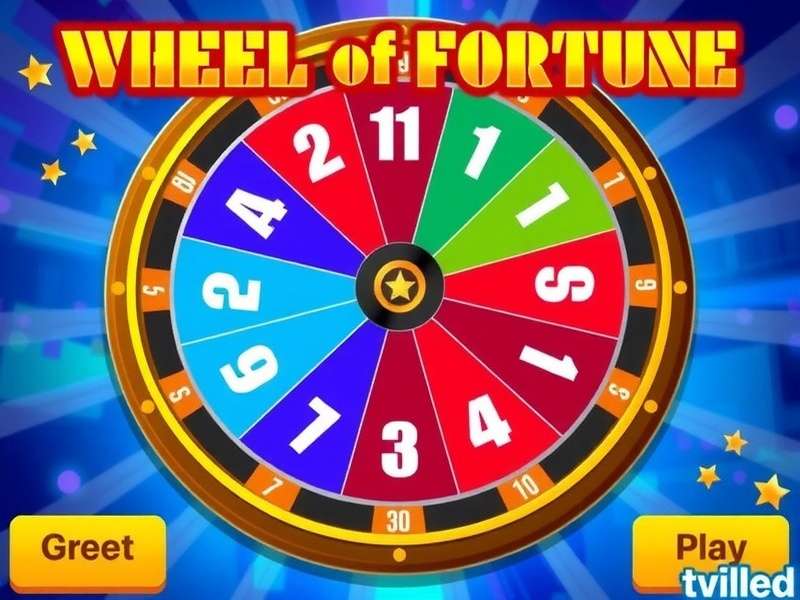 Free Wheel Of Fortune Game Board — vibrant game wheel with colorful segments and glowing lights