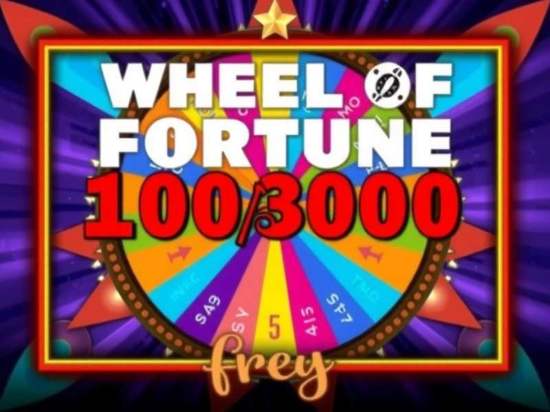 Wheel Of Fortune game wheel spinning with colorful segments and golden glow