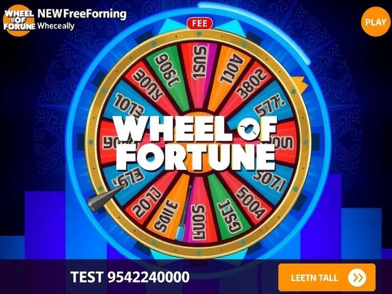 Wheel Of Fortune game show wheel with golden segments and blue background