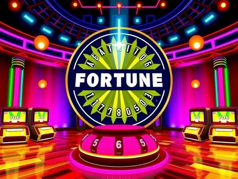 Wheel Of Fortune Game Powerpoint Template - Interactive game board with spinning wheel and puzzle board