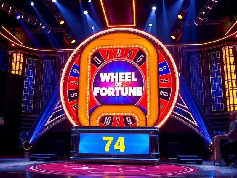 Wheel Of Fortune TV Show set with the iconic wheel and puzzle board