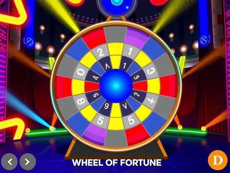 Google Wheel Of Fortune Game – colorful wheel with lights and audience