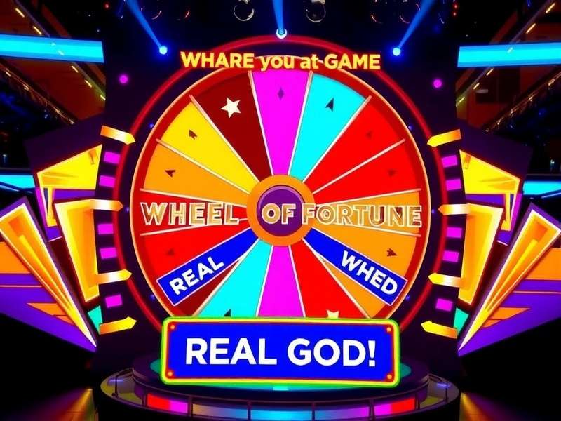 Contestant audition room setup with puzzle board and mock wheel for practice